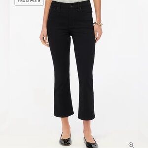J Crew Curvy Mid-Rise Flare Crop Black Jeans size 29